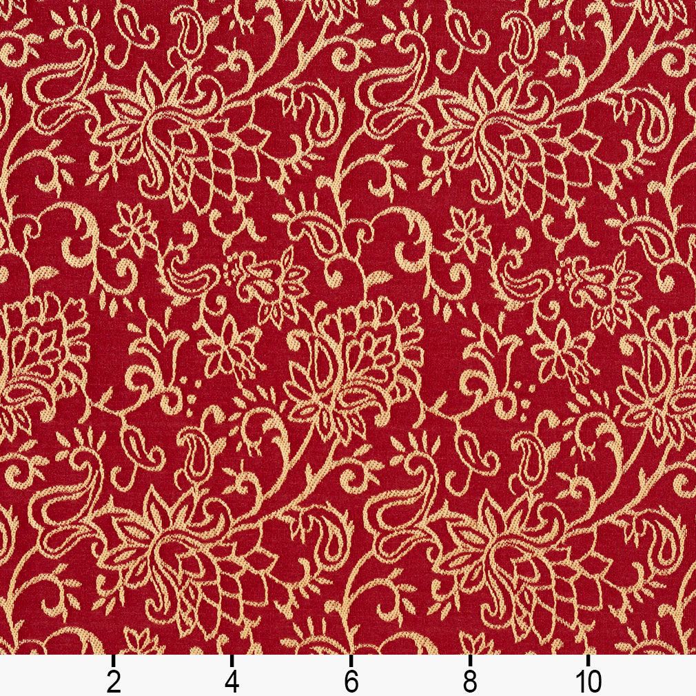 2607 Floral Crimson/Garden Red & Burgundy Charlotte Fabrics