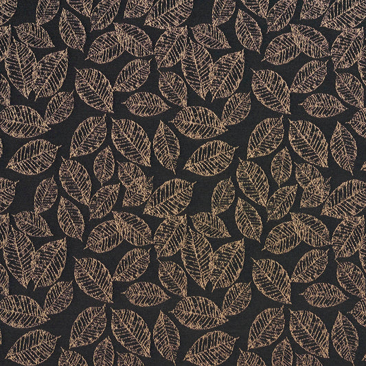 2624 Leaves Black Charlotte Fabrics Woven Patterns