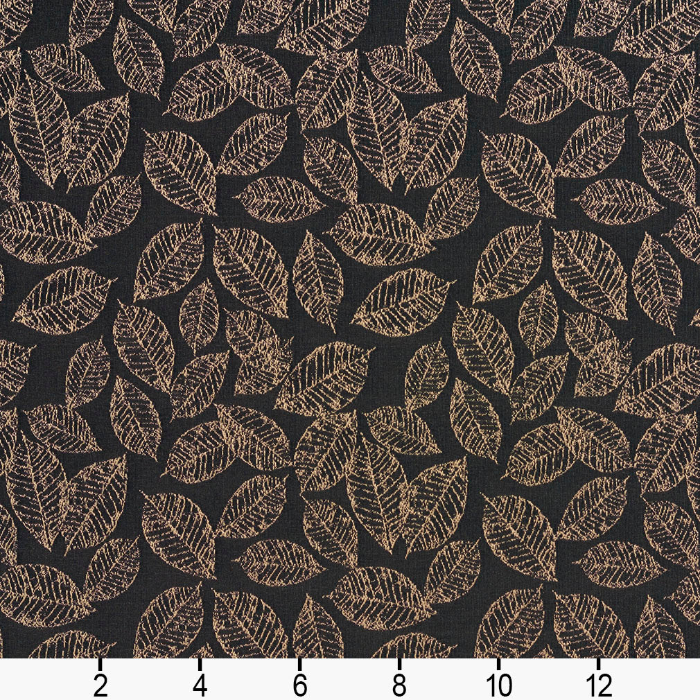 2624 Leaves Onyx/Leaf Black Charlotte Fabrics