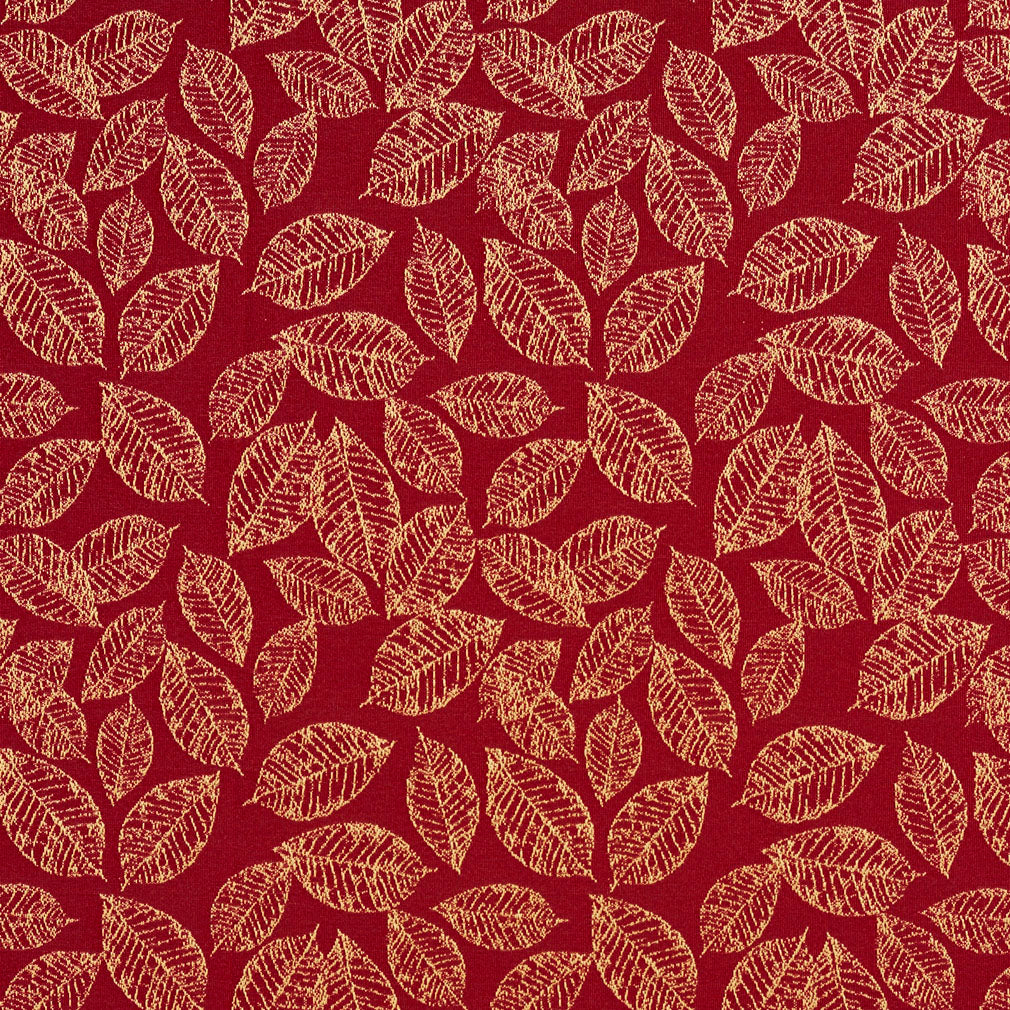 2625 Leaves Red & Burgundy Charlotte Fabrics Woven Patterns