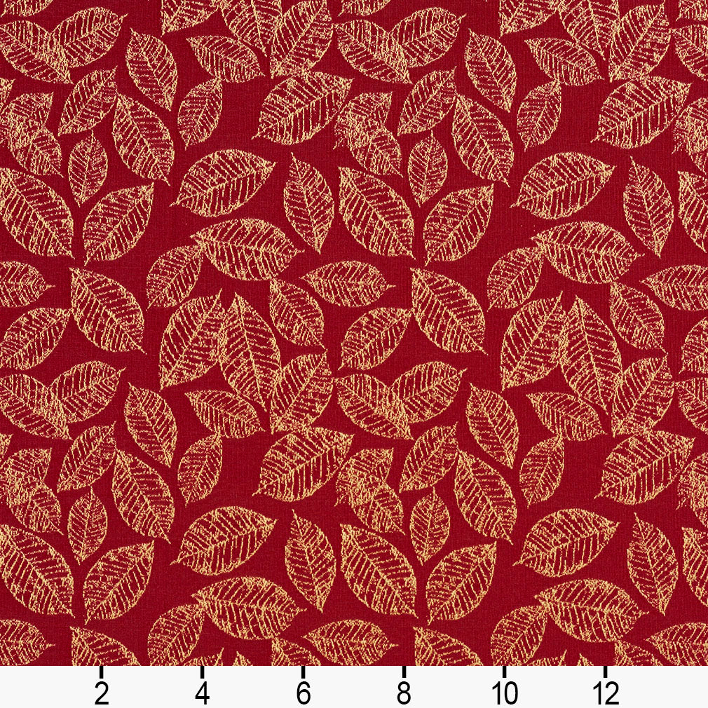 2625 Leaves Crimson/Leaf Red & Burgundy Charlotte Fabrics
