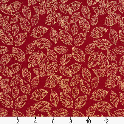 2625 Leaves Crimson/Leaf Red & Burgundy Charlotte Fabrics