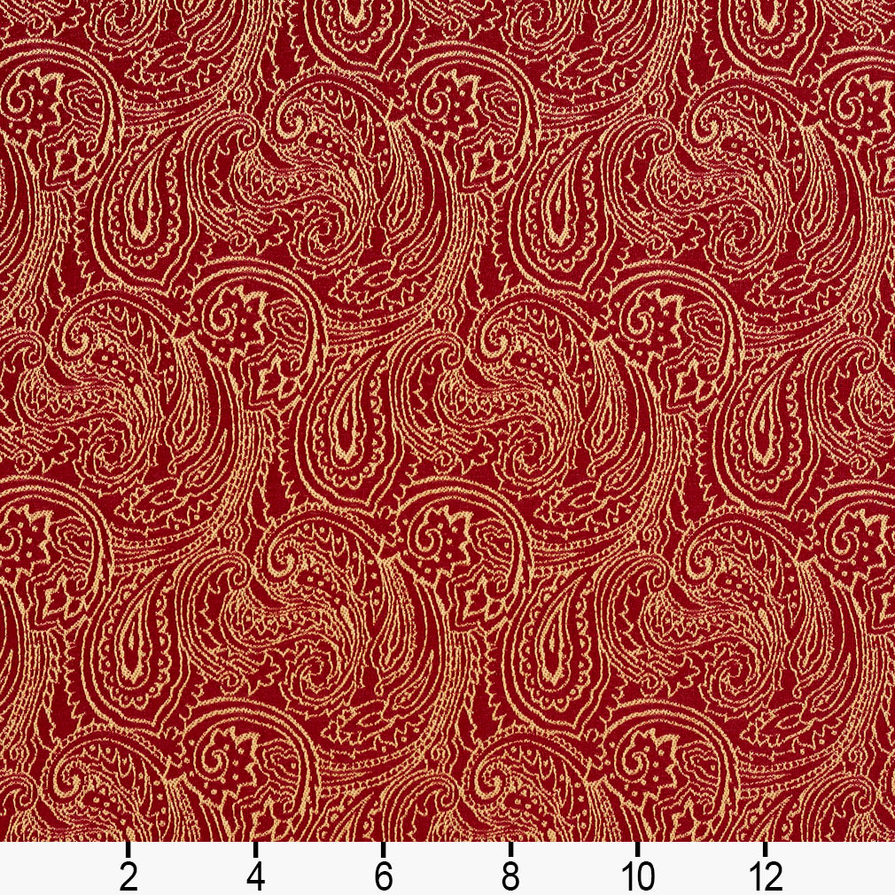 2634 Paisley Crimson/Paisley Red & Burgundy Charlotte Fabrics
