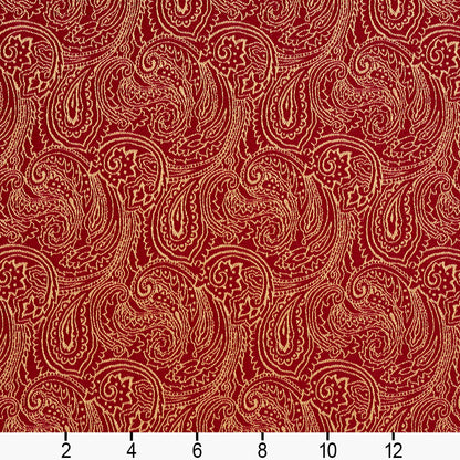 2634 Paisley Crimson/Paisley Red & Burgundy Charlotte Fabrics