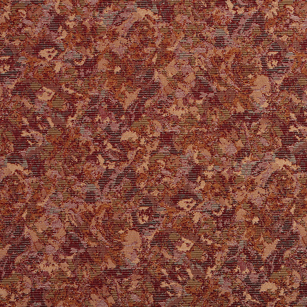 2731 Abstract & Geometric,Leaves Brick Orange & Rust Charlotte Fabrics