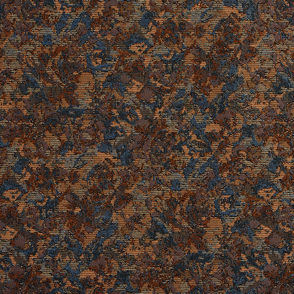 2732 Abstract & Geometric,Leaves Pissarro Blue,Brown Charlotte Fabrics