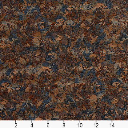 2732 Abstract & Geometric,Leaves Pissarro Blue,Brown Charlotte Fabrics