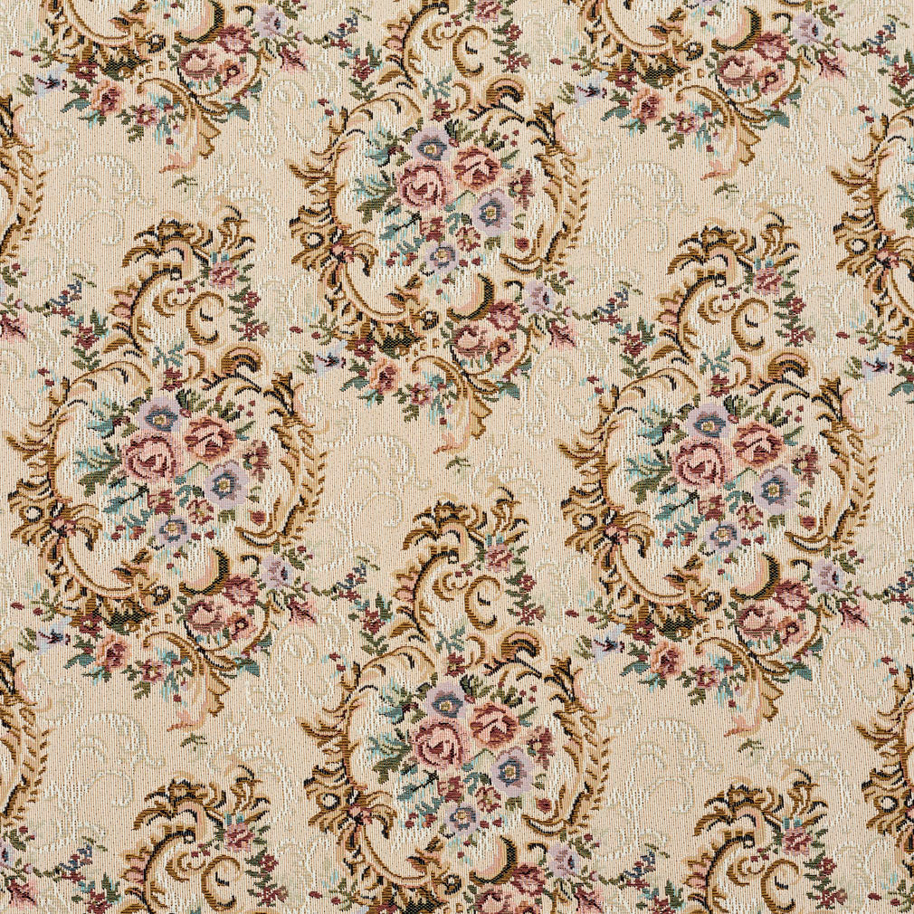 2773 Floral Victoria Gold & Yellow,Pink Charlotte Fabrics