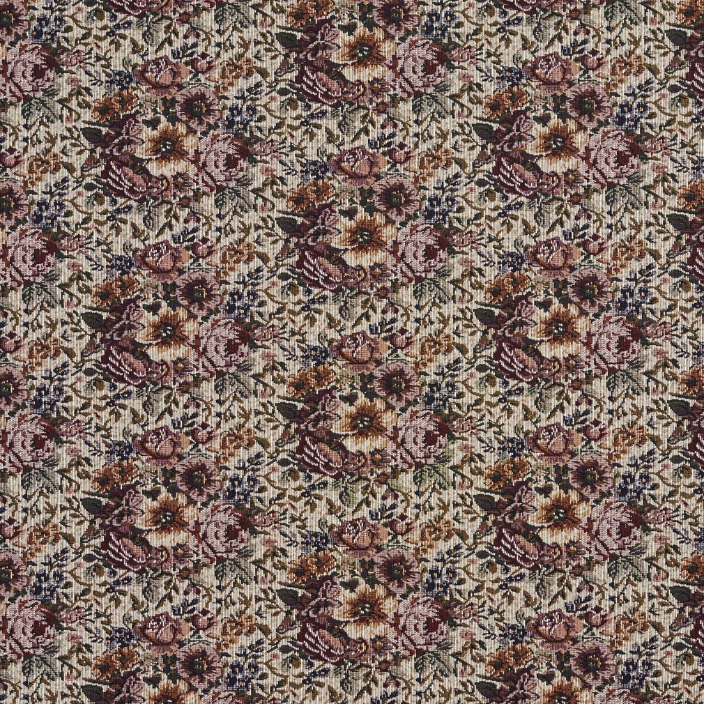 2960 Floral Bouquet Red & Burgundy Charlotte Fabrics