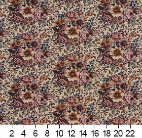 2960 Floral Bouquet Red & Burgundy Charlotte Fabrics
