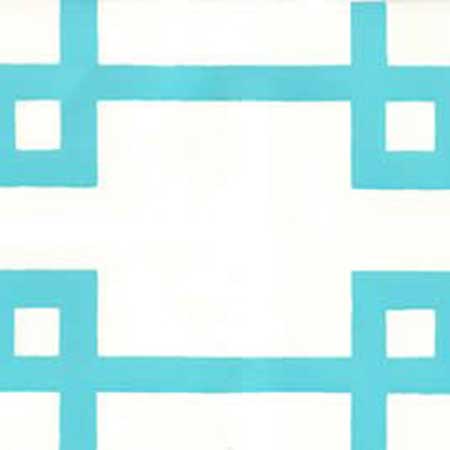 300402OWP BRIGHTON Turquoise On Off White Quadrille Wallpaper