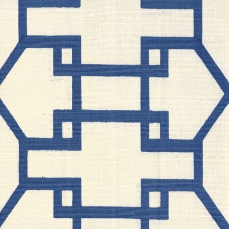 300409F Brighton New Navy on Tint Quadrille Fabric