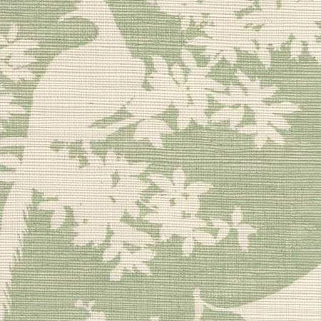 301980R-CELA PARADISE BACKGROUND Celadon On Beige Quadrille Wallpaper