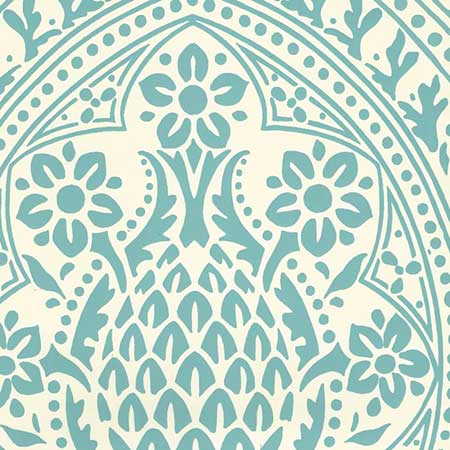 302133W PINA Pina Dark Turquoise On Off White Quadrille Wallpaper