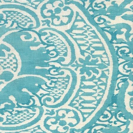 302211F VENETO Dark Turquoise Quadrille Fabric