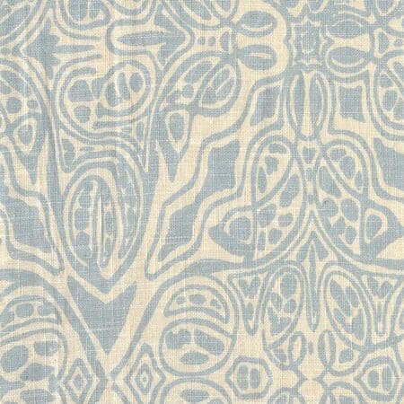 302252F SAN MICHELE Parma Blue on Beige Quadrille Fabric