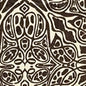 302257F SAN MICHELE Choco Brown on Beige Quadrille Fabric