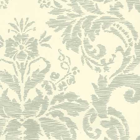 302310W VICTORIA French Green On Off White Quadrille Wallpaper