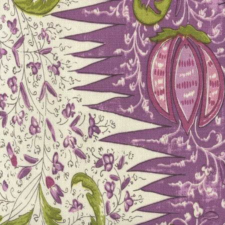 302652F Les Indiennes Multicolor Multi Lilac Plum Green Quadrille Fabric