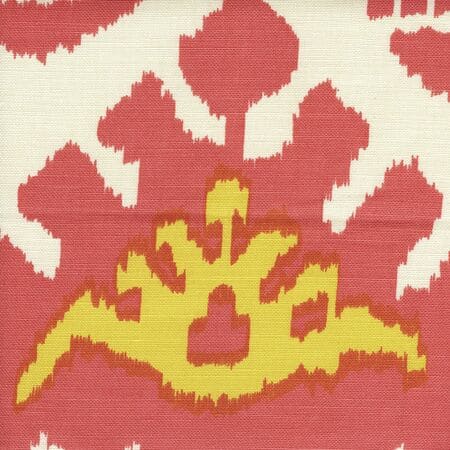 302830C-02 KAZAK Coral New Yellow Quadrille Fabric