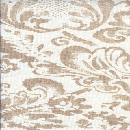 302840F BROMONTE Taupe on Tint Quadrille Fabric