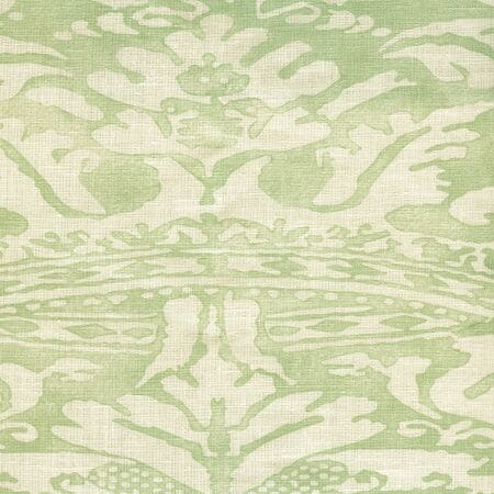 302850B-04 BROMONTE REVERSE Soft French Green on Tint Quadrille Fabric