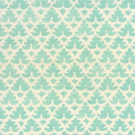 304040F VOLPI Turquoise on Tint Quadrille Fabric