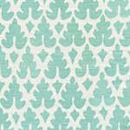 304040FW VOLPI Turquoise on White Quadrille Fabric