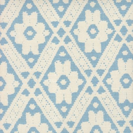 305050F VIENNESE Sky Blue on Tint Quadrille Fabric