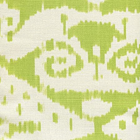 306049F MALAYA New Green on Tint Quadrille Fabric