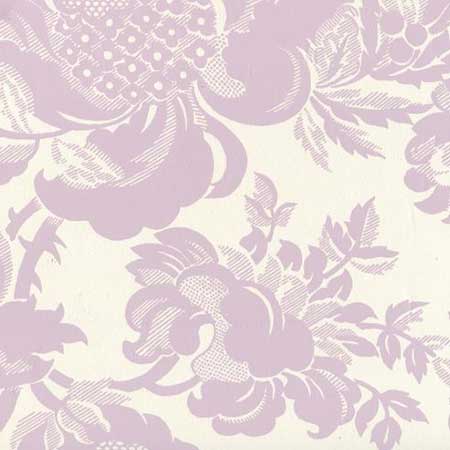 306083W DES GARDES Soft Lavender On Off White Quadrille Wallpaper