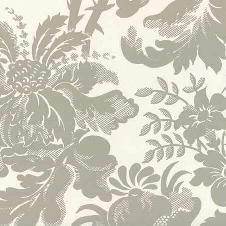 306086W DES GARDES Gray On Off White Quadrille Wallpaper