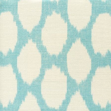 306143F ADRAS REVERSE Turquoise on Tint Quadrille Fabric