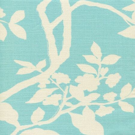 306182F HAPPY GARDEN BACKGROUND Turquoise on Tint Quadrille Fabric