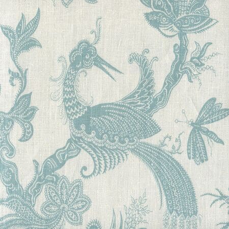 306200FW Paradis Pale Aqua on White Quadrille Fabric