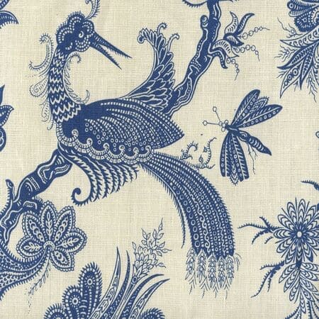 306205F Paradis New Navy on Tint Quadrille Fabric