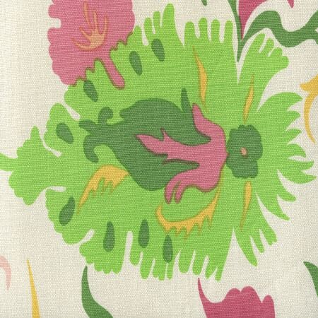 306221F UZBEK Multi Yellow Green Pinks Quadrille Fabric