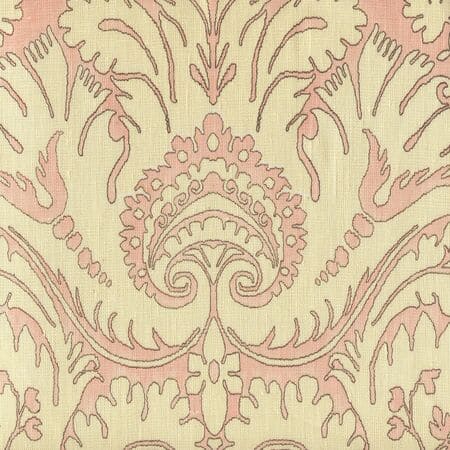 306240C-01 BORGHESE Brown Soft Pink on Cream Quadrille Fabric