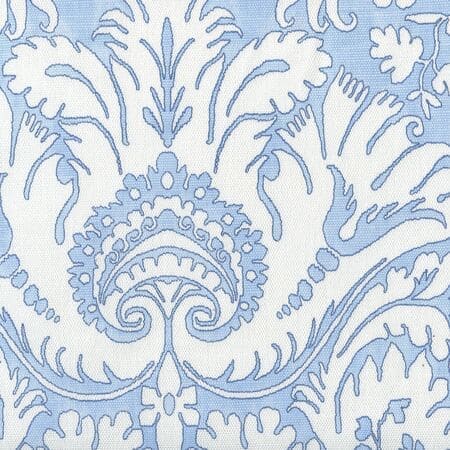 306241FWC BORGHESE Navy Sky Blue on White Quadrille Fabric