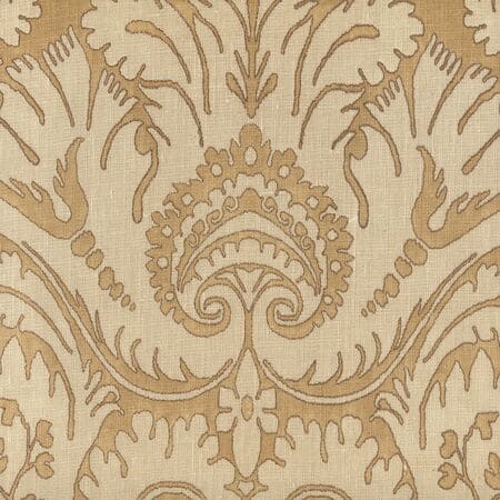 306243F-CU BORGHESE Camel Taupe Brown on curtain weight Quadrille Fabric