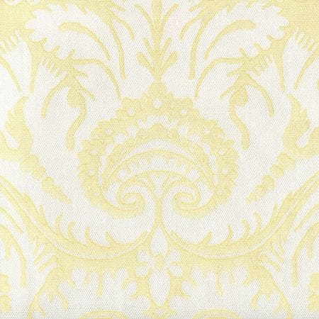 306249FWLC BORGHESE Yellow on White Linen Cotton Quadrille Fabric