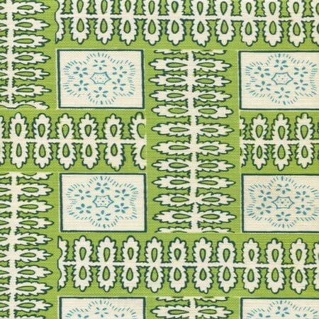 306284F MANCHESTER BY THE SEA Parrot Green Ribbon Quadrille Fabric