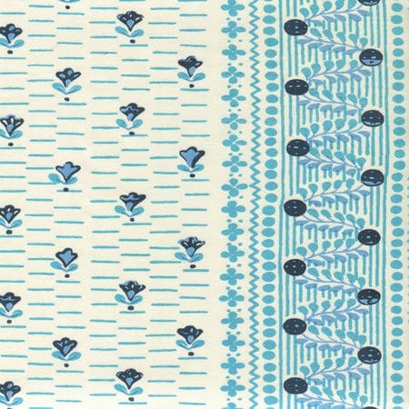 306295CT LINKS II Multi Mojave Blue Turquoise on Cotton Sateen Quadrille Fabric