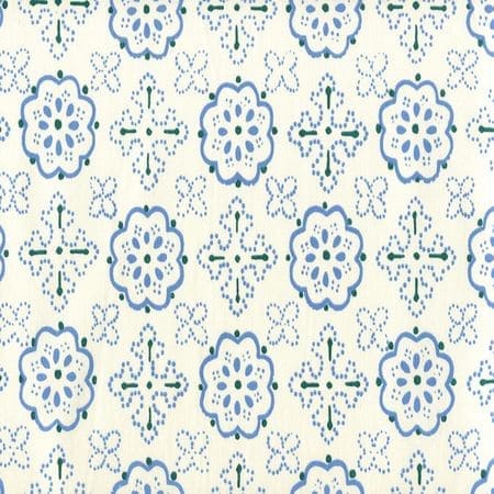 306306CTTN CRAWFORD Multi Blues Quadrille Fabric