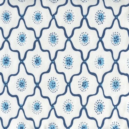 306320C-04CTT LONGFELLOW Navy French Blue on White Cotton Quadrille Fabric