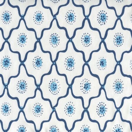 306320C-04CTT LONGFELLOW Navy French Blue on White Cotton Quadrille Fabric