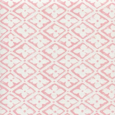 306330F-SPINK PUCCINI Soft Pink on White Linen Quadrille Fabric