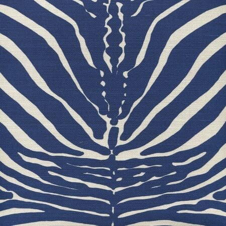 306370F-09 ZEBRE New Navy on Tinted Quadrille Fabric