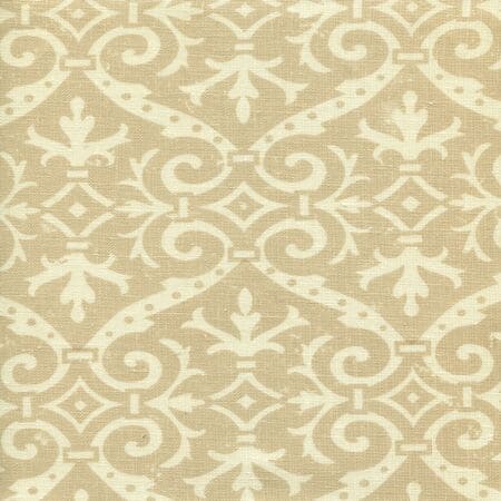 306495F-02 FRENCH DAMASK REVERSE Beige on Tint Quadrille Fabric