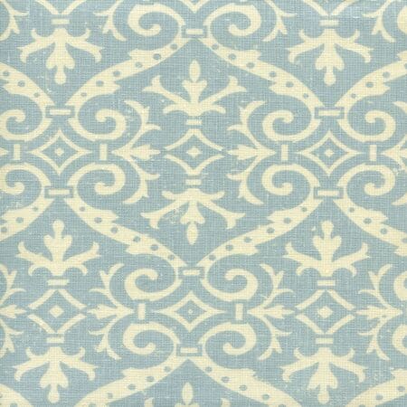 306495F-03 FRENCH DAMASK REVERSE Soft Windsor Blue on Tint Quadrille Fabric